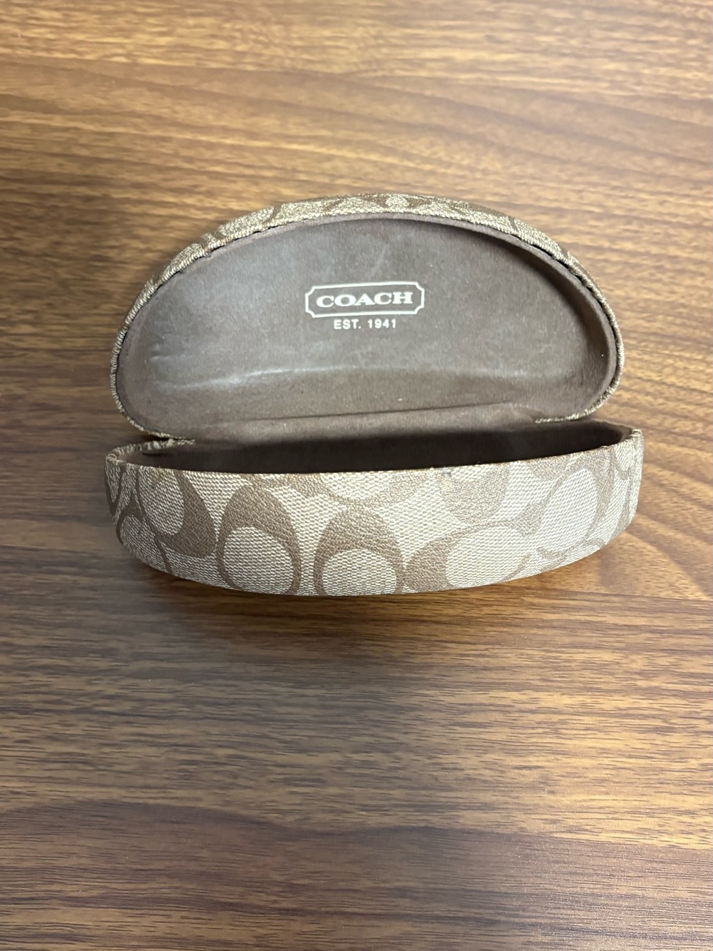 Coach Tan Signature Monogram Sunglasses Case - Picture 2 of 2